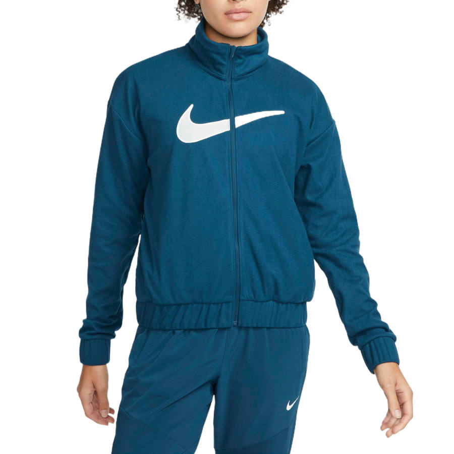 Nike Nike Swoosh Jackets Women's Mugwort Blue/Pure Platinum Stand Collar Moderate Other