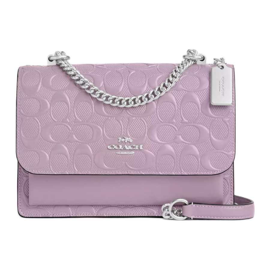 COACH Klare Pearlescent Patent Leather With Smooth Leather Shoulder Bag, Crossbody Bag Small Women's Purple
