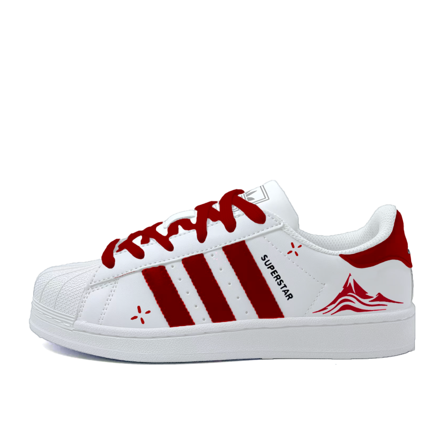 Adidas Originals SUPERSTAR Red Peak Star Low top Skateboard Shoes Women's Red White