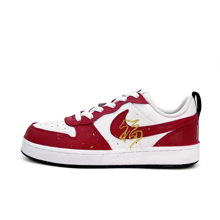Nike Nike Court Borough Immediate Success Synthetic Leather Print Balance Abrasion Resistant Slip Resistant Low top