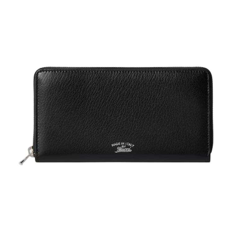 GUCCI Soft Grain Sheepskin Wallet Unisex Black