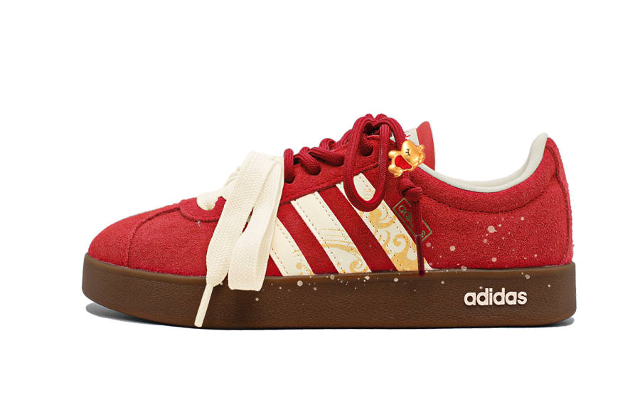 Adidas Adidas Vl Court Classic CNY Collection, Fortune Colt Slip Resistant Low top Skateboard Shoes Unisex Lucky Red