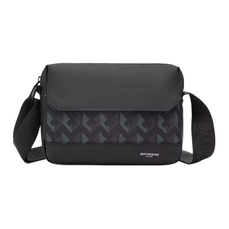 SEPTWOLVES Fabric Crossbody Bags Medium Men's Black & Digital Gray