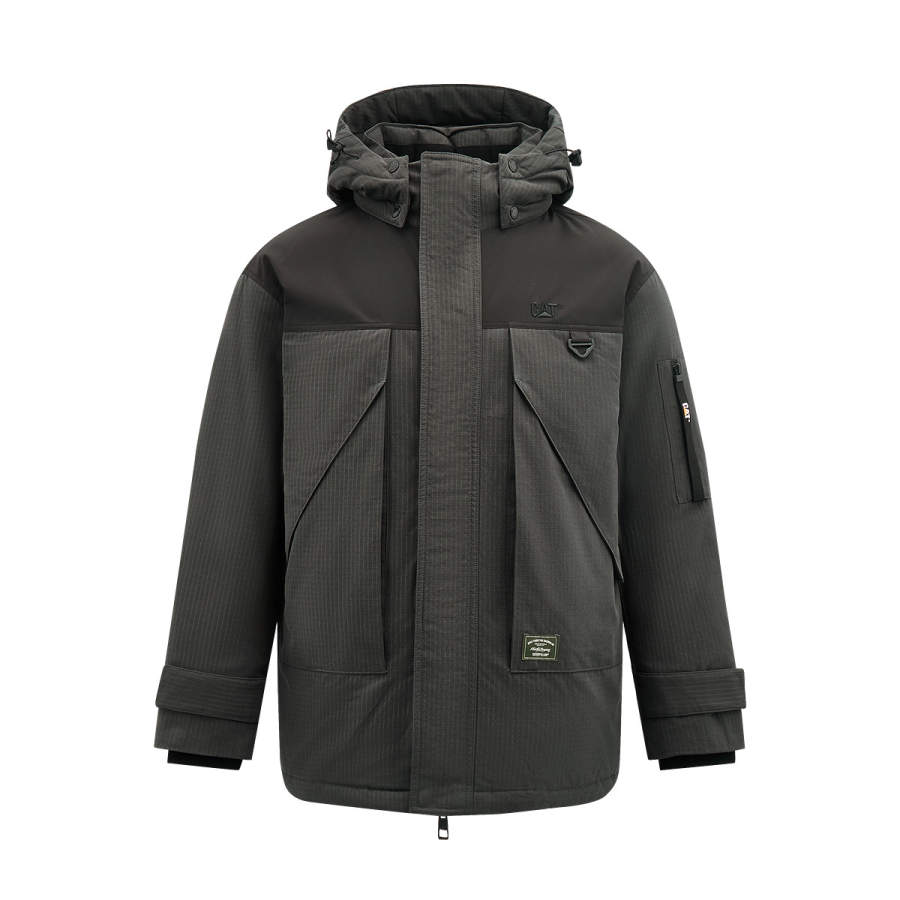 CAT CAT Down Jackets Men's Dark Gray Detachable Hood Thickened