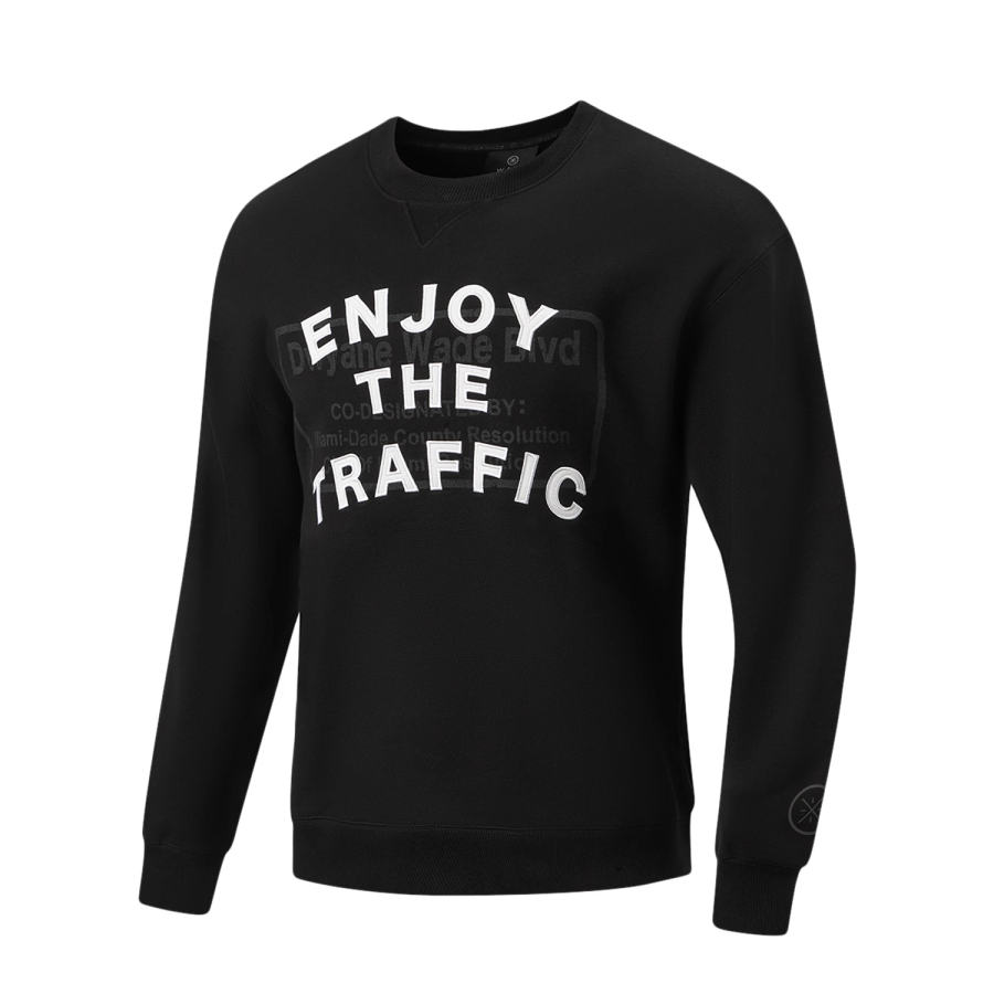 Li-Ning Li Ning Sweatshirts Men's Black Crew Neck Moderate Regular