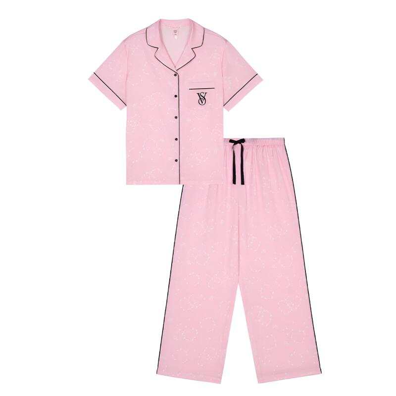 Victoria's Secret THE MIX Pajama Set Women's Soft Pink Wreath