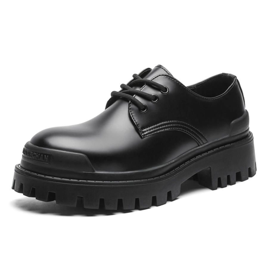 Lanza Casual Leather Shoes Men's Low Top Black