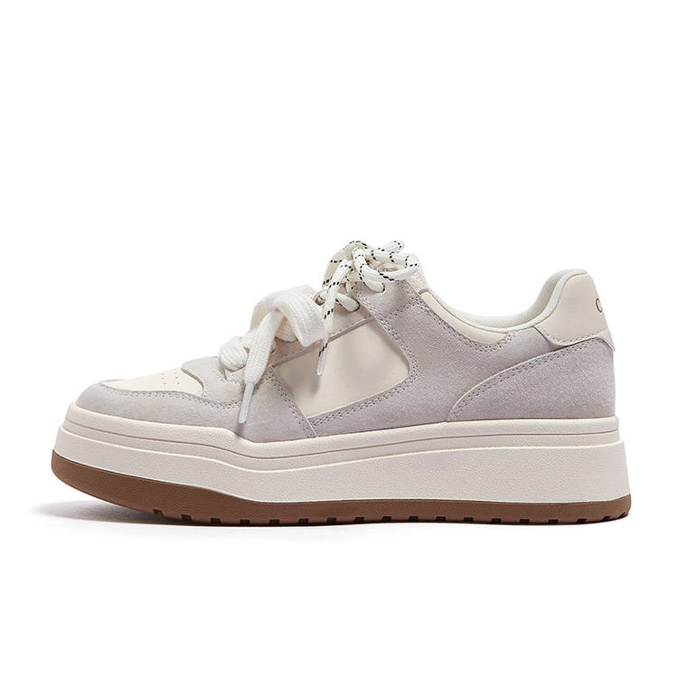 CAMEL Skateboard Shoes Women's Low Top Beige/Gray, Beige/Brown