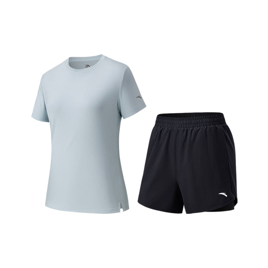 Anta Variety Training Collection Fitness Set Women's Dream Shadow Blue / Basic Black