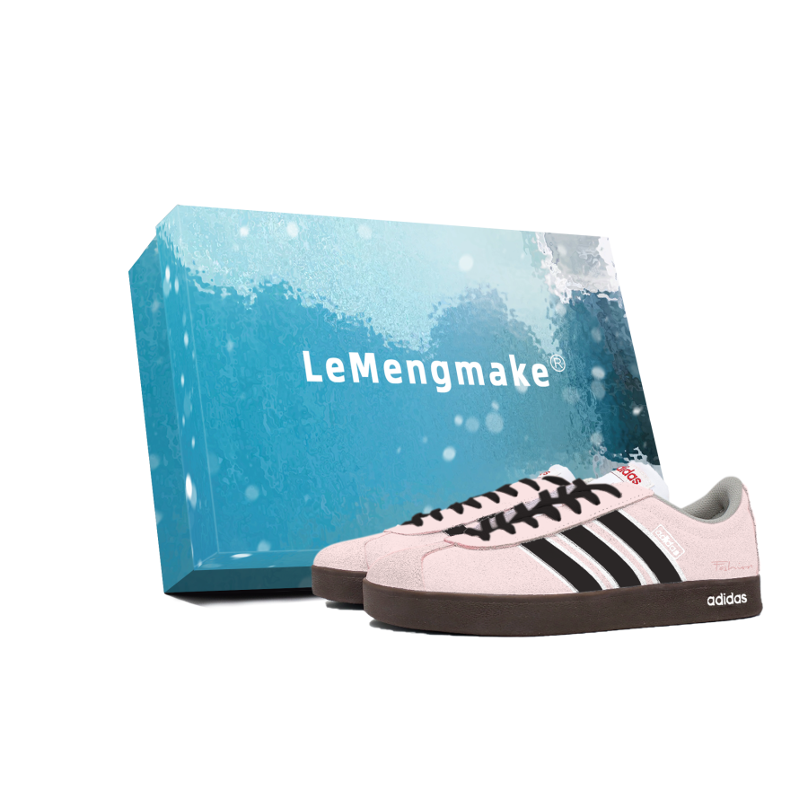 Adidas Adidas VL COURT 2.0 Lemon Joy Slip Resistant Cushioning Abrasion Resistant Low top Skateboard Shoes Unisex Pink