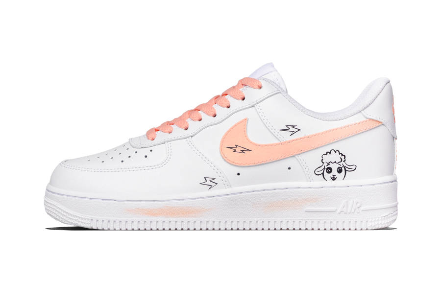 Nike Nike Air Force 1 Peach Velvet Lightning Abrasion Resistant Abrasion Resistant Low top Skateboard Shoes Unisex Peach
