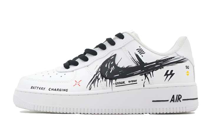 Nike Nike Air Force 1 Fast Charging Cow Leather Thermal Coverage Low top Skateboard Shoes Men's Black White