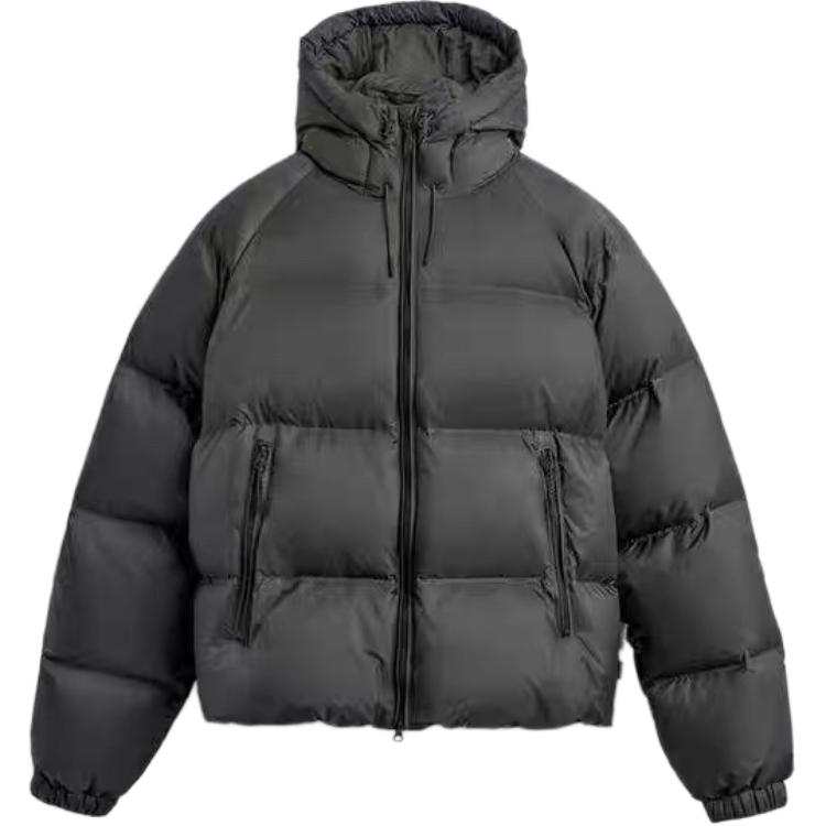 ZARA Down Jackets Men's Khaki Hooded Non Detachable Moderate