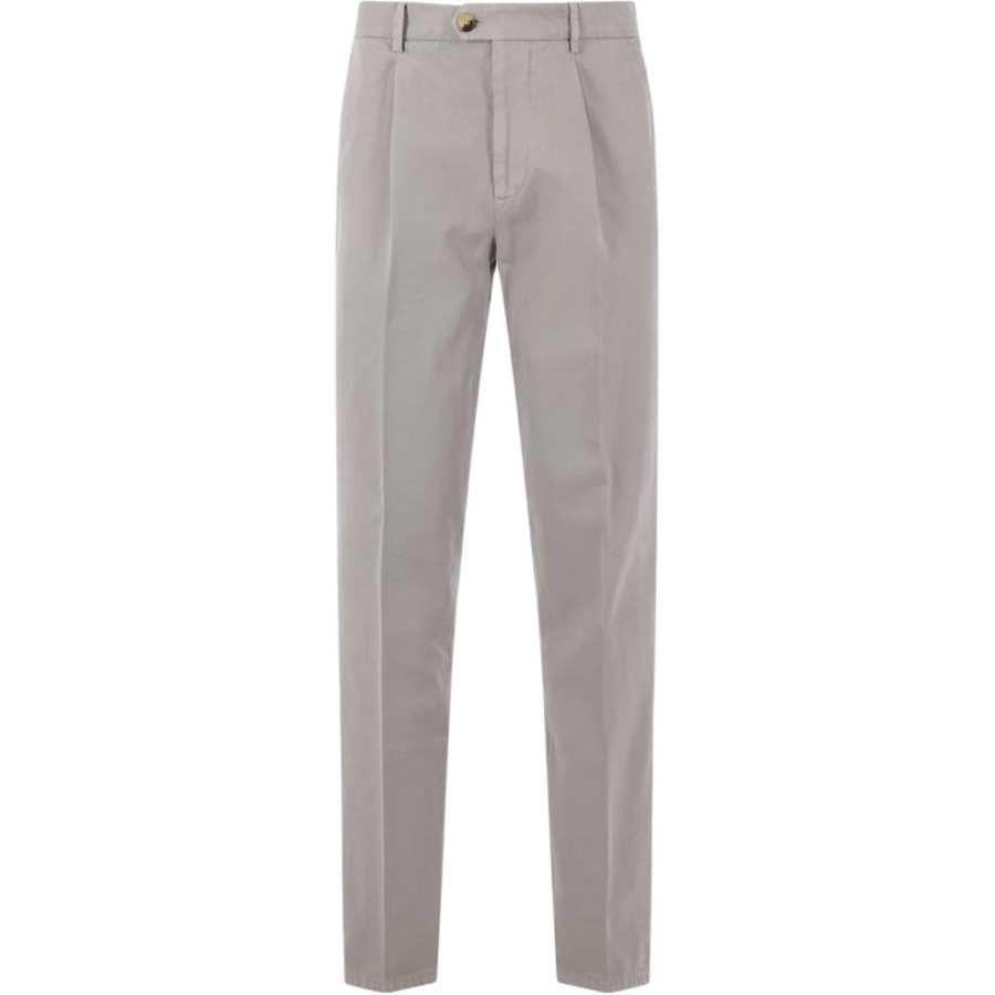 Brunello Cucinelli Leisure-Fit Pleated Gabardine Trousers