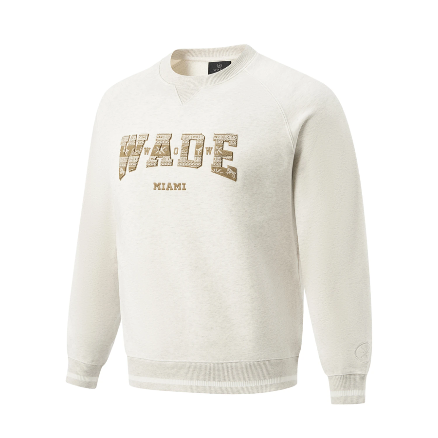 Li-Ning Li Ning Sweatshirts Men's Heather Gray Tile Gray Crew Neck Moderate Regular