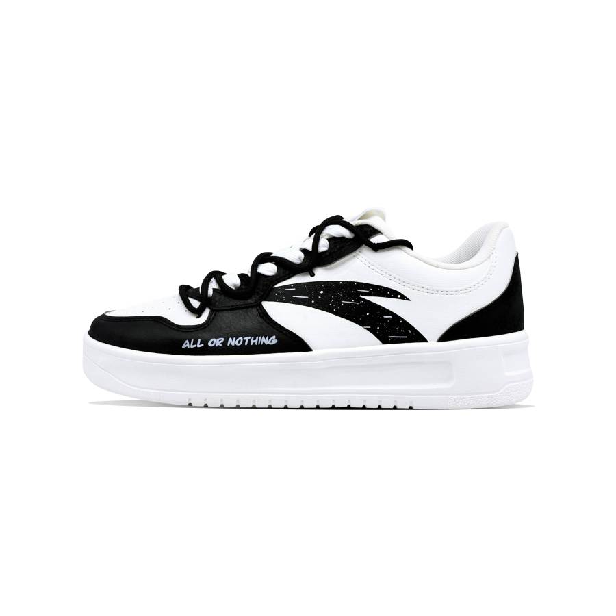 Anta Easy Shooting Star, Horse Year CNY Slip Resistant Abrasion Resistant Low top Skateboard Shoes Unisex Black White