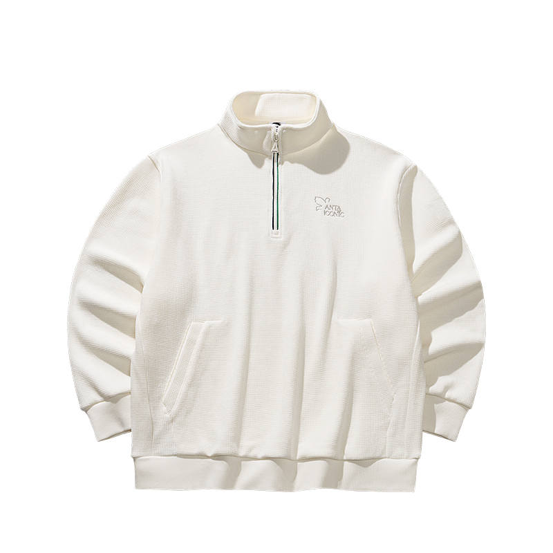 ANTA Sweatshirts Unisex Ecru Half Turtleneck Moderate Regular