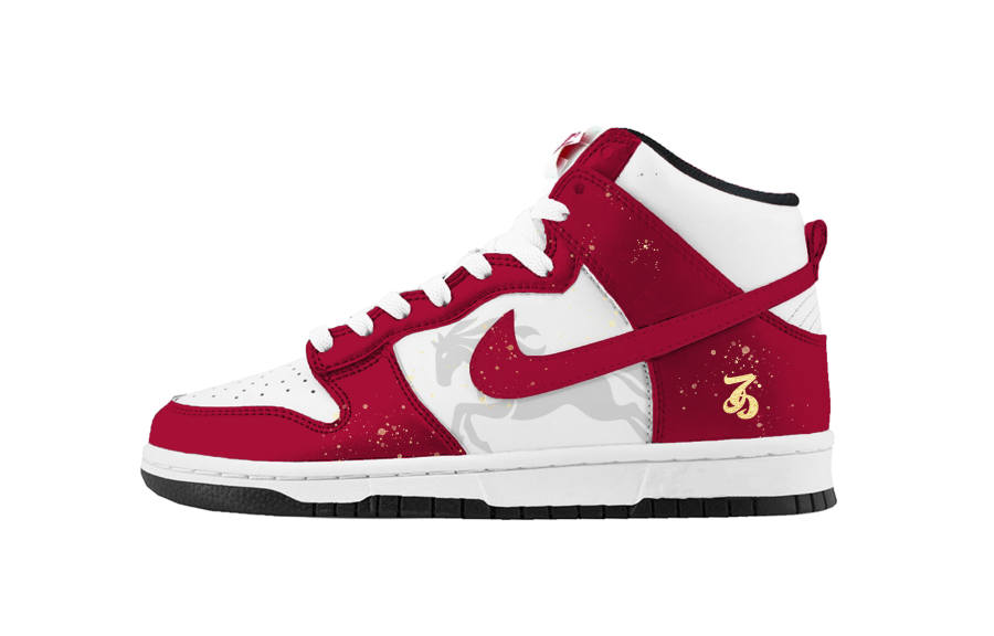 Nike Nike Dunk Year Of The Horse 4.0 Abrasion Resistant Abrasion Resistant High top Skateboard Shoes Women's Red White