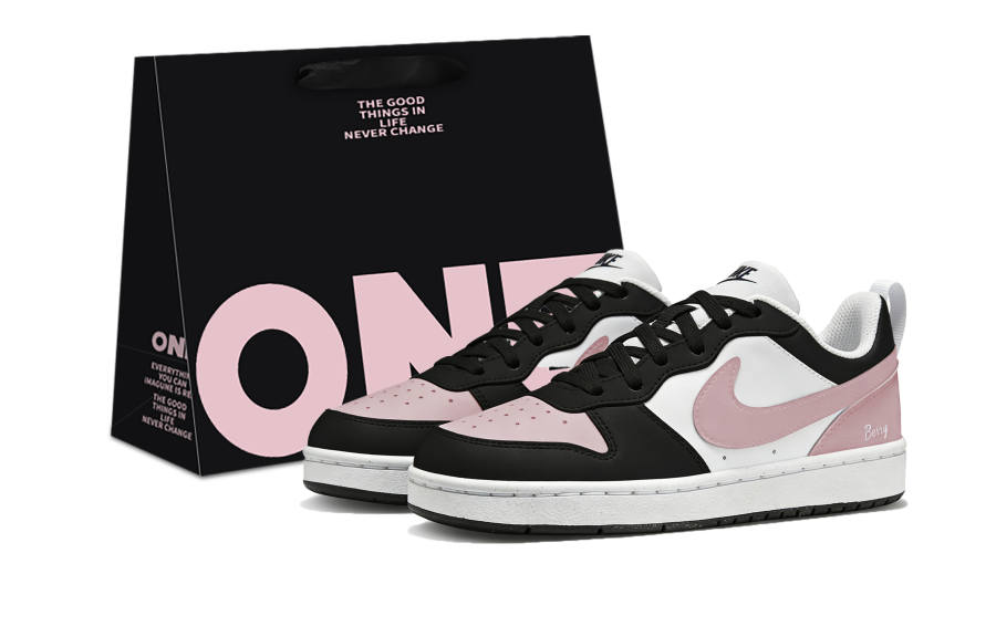 Nike Nike Court Borough Dusty Pink, Shopping Bag Synthetic Leather Abrasion Resistant Low top Kids' Skateboarding Shoes Pink