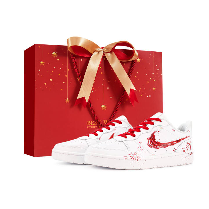 Nike Nike Court Borough Low top Kids' Skateboarding Shoes Red White Kids'