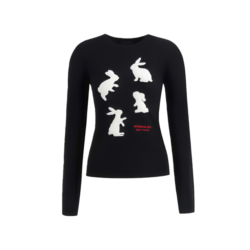 Dear Zhazha Knitwear Women's Black Crew Neck Moderate Base Layer