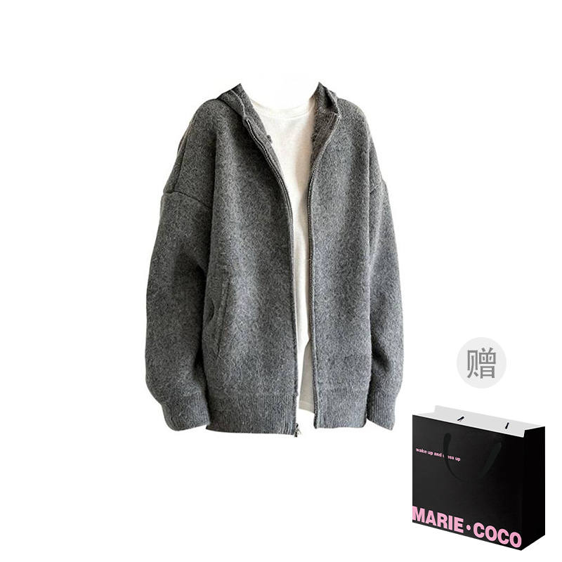MARIE·COCO Knitwear Women's Cardigan Hooded Moderate Cardigan