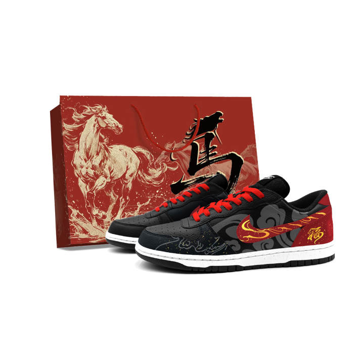 Nike Nike Low top Skateboard Shoes Men's Black Red Gold