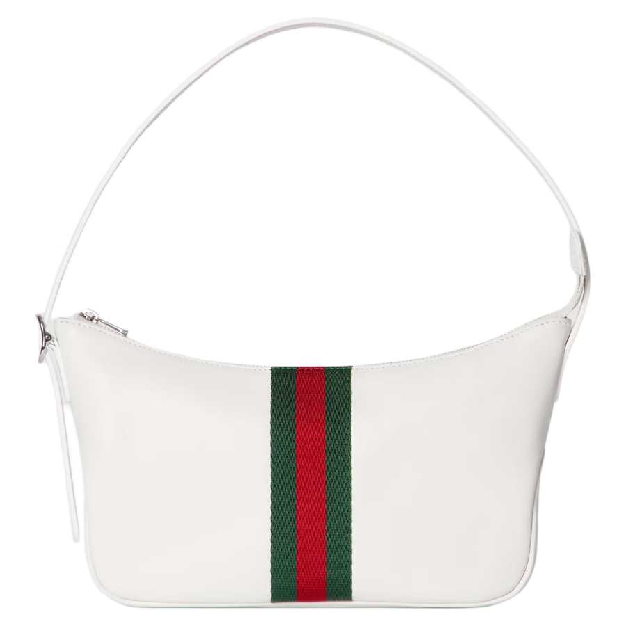 GUCCI Soft Leather Crossbody Bag, Shoulder Bag Small Women's White