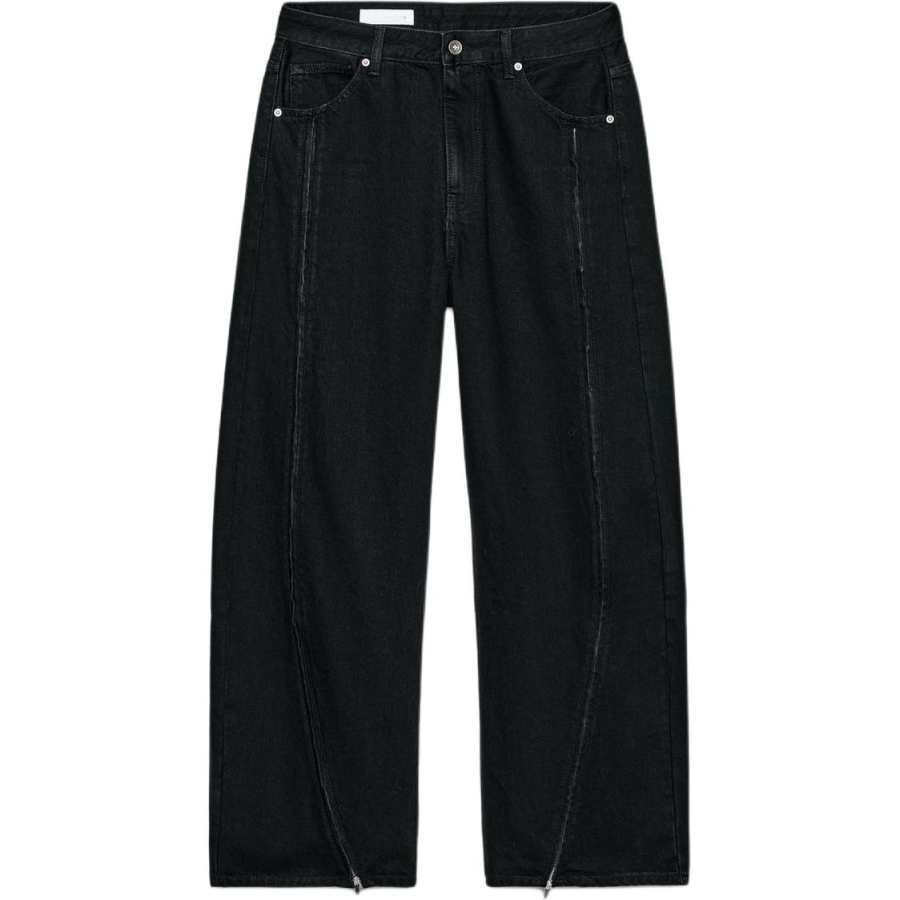 ZARA Trf Jeans Women's Black Moderate Straight Fit Pants