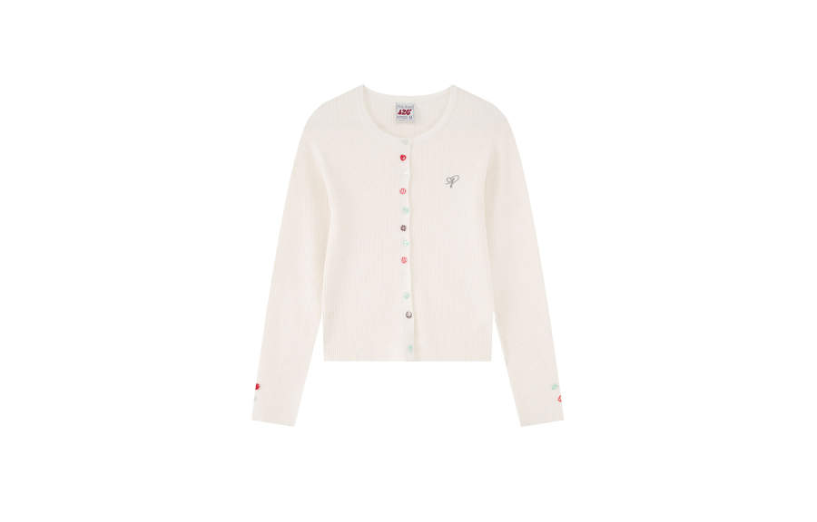 F426 Knitwear Women's Crew Neck Moderate Cardigan