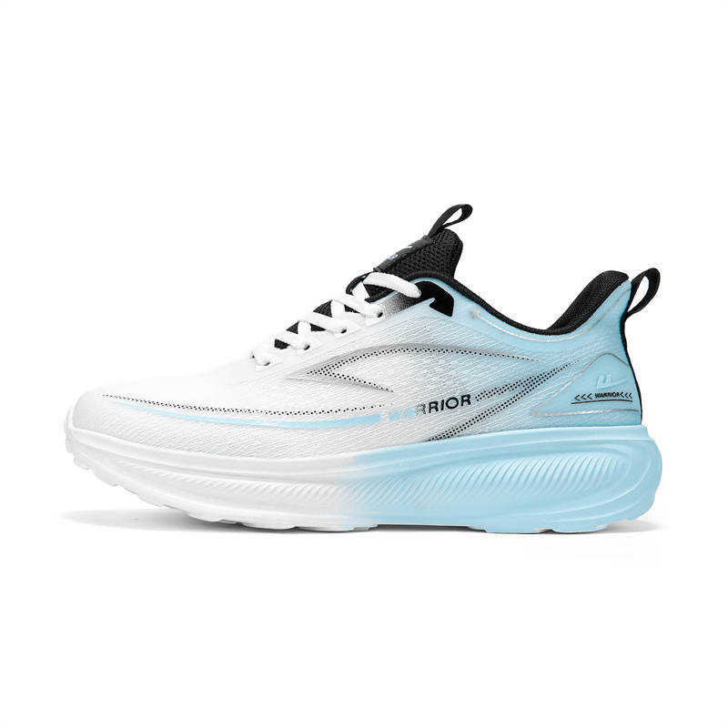 Warrior Cushioning Height Increasing Abrasion Resistant Lightweight Low top Running Shoes Men's White Cyan Black