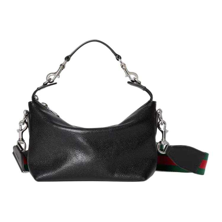 GUCCI Soft Grain Leather Handbag Small Women's Black