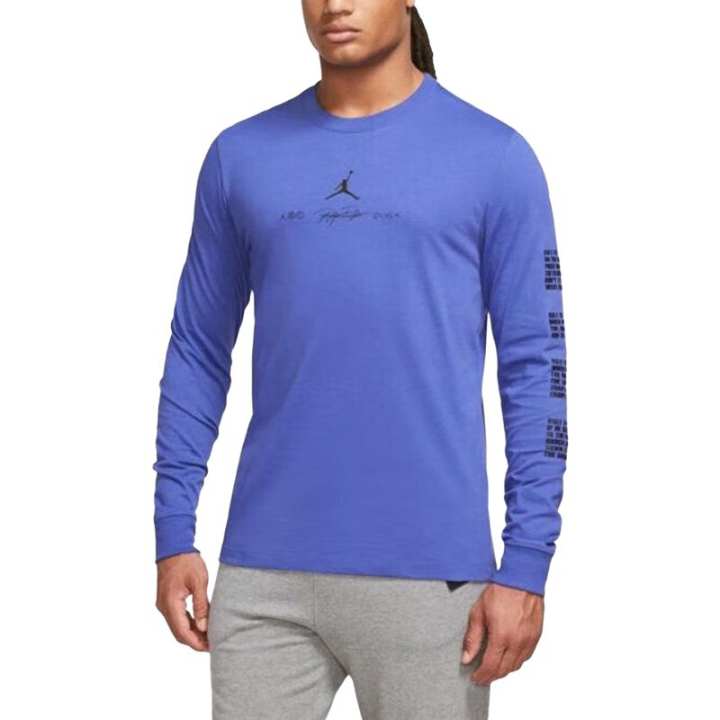 Jordan Jordan T Shirts Men's Blue Crew Neck Moderate Straight Fit