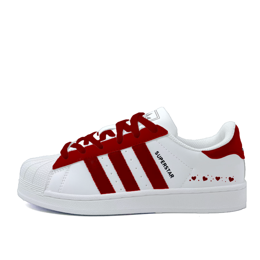 Adidas Originals SUPERSTAR Starry Heart Low top Skateboard Shoes Women's Red White