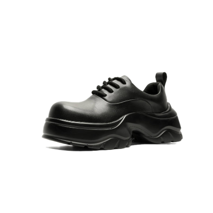 Lanza Casual Leather Shoes Men's Low Top Black