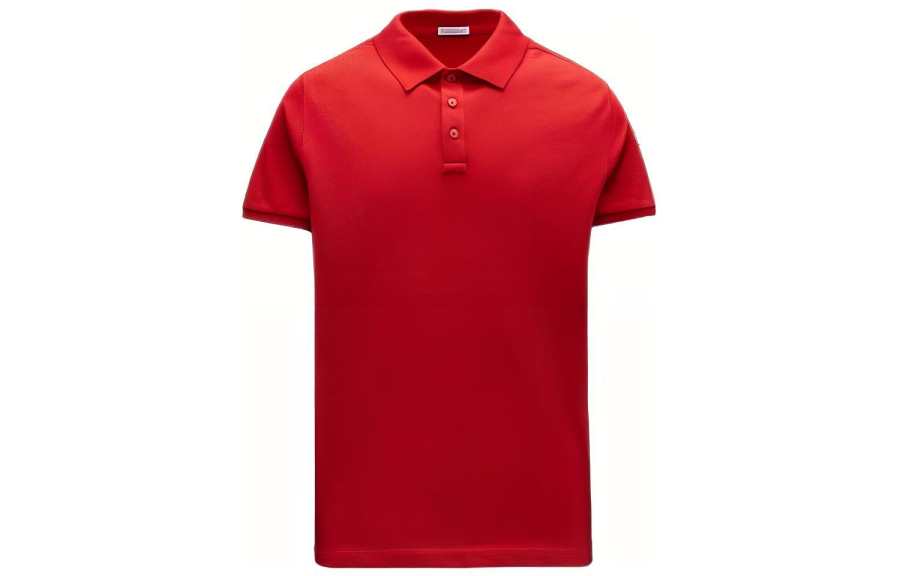 Moncler Polo Shirts Men's Red Polo Collar Moderate Other