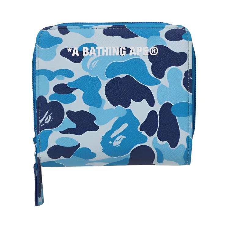 A BATHING APE Synthetic Leather Wallet Unisex Blue/Green/Pink