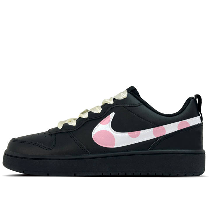 Nike Nike Court Borough Night Shadow Pink Round Leather Slip Resistant Abrasion Resistant Low top Kids' Skateboarding Shoes
