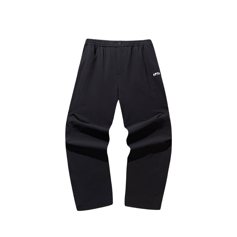 ANTA Casual Pants Unisex Black Moderate Straight Fit Pants