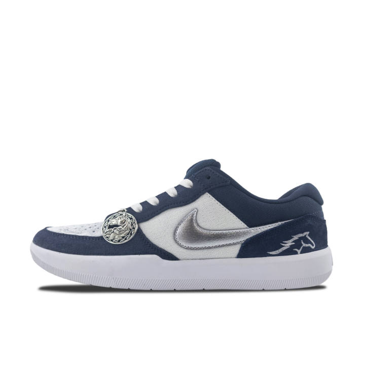 Nike Nike SB Force 58 Synthetic Leather Breathable Low top Skateboard Shoes Unisex Blue