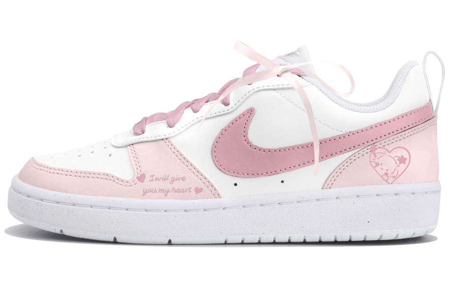 Nike Nike Court Borough Leather Low top Kids' Skateboarding Shoes Pink Teenagers