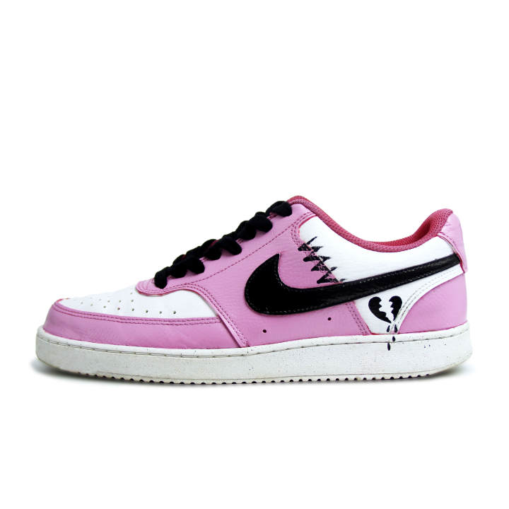 Nike Nike Court Vision 1 Synthetic Leather Hand Drawn Graffiti Abrasion Resistant Lightweight Breathable