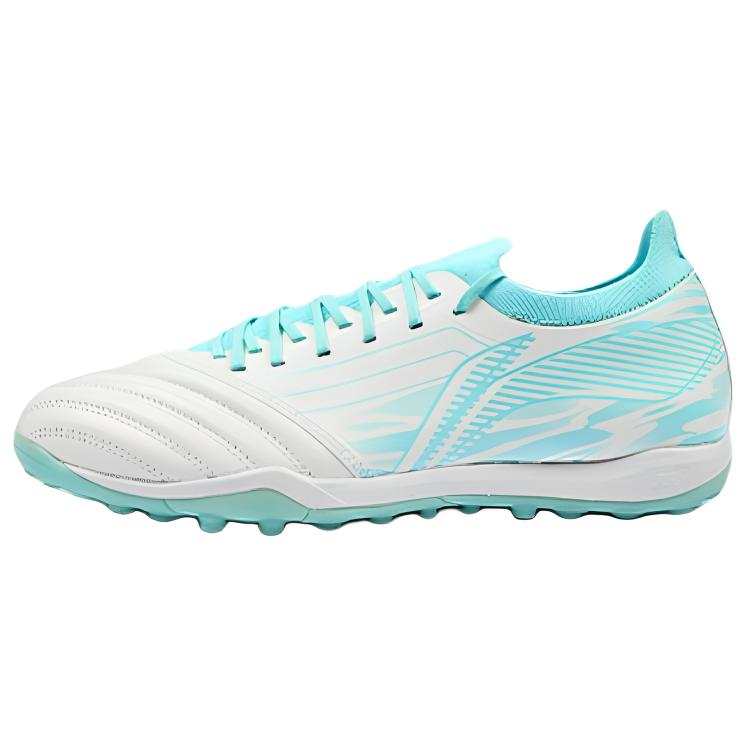 Li-Ning Li Ning Kangaroo Leather Soccer Shoes Unisex Standard White/Sky Blue
