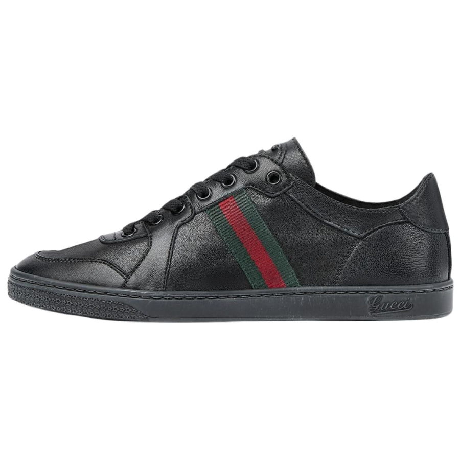 GUCCI La Famiglia Sheepskin Low top Skateboard Shoes Women's Black