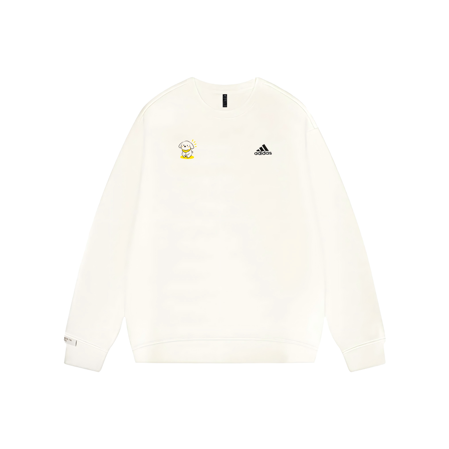 Adidas Adidas LABEL Sweatshirts Unisex White Crew Neck Moderate Regular