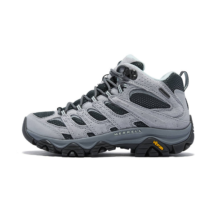 MERRELL MOAB 3 MID WP Mountaineering Shoes Waterproof High top Outdoor Hiking Shoes Women's Titanium Silver Gray