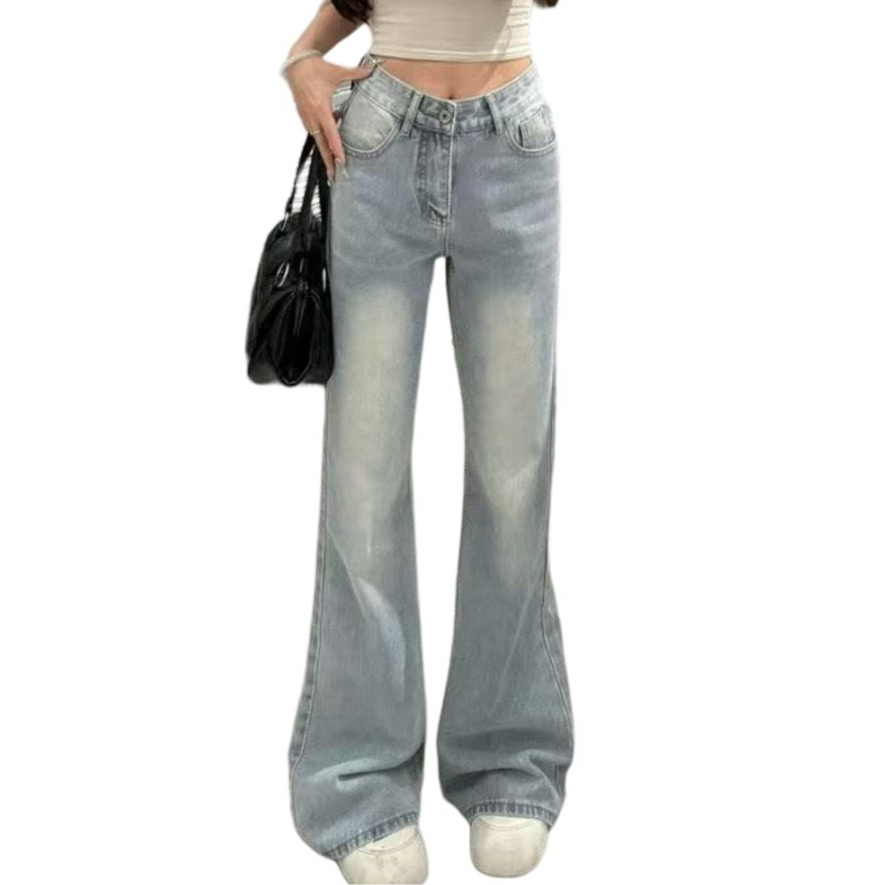 VENICEW Jeans Women's Thickened And Fleece Lined Flared Pants