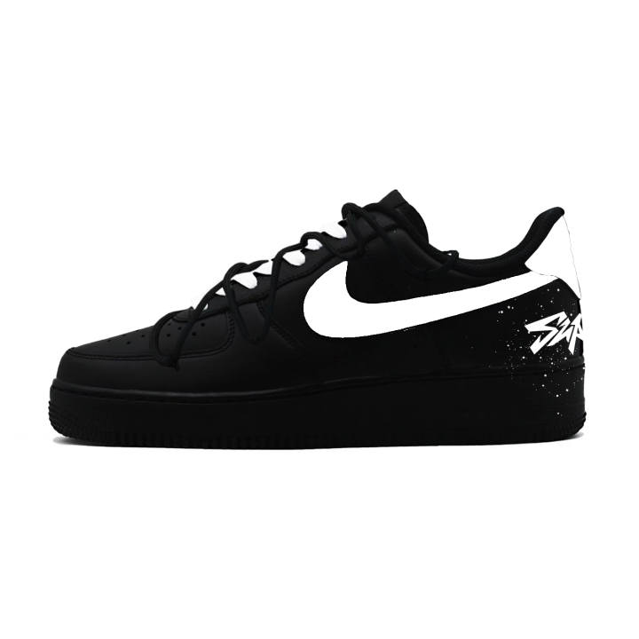 Nike Nike Air Force 1 Night Blade Ink Tide Abrasion Resistant Slip Resistant Low top Skateboard Shoes Unisex Black White