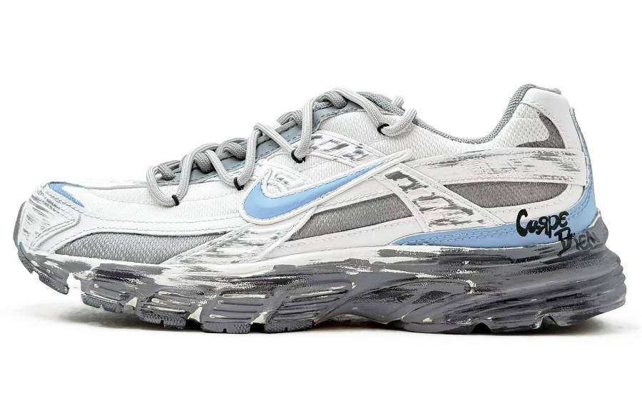 Nike Nike Initiator Leather, Mesh Abrasion Resistant Slip Resistant Low top Casual Running Shoes Men's Blue Gray