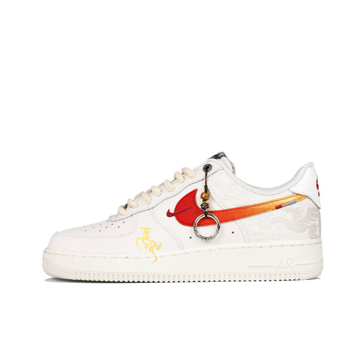 Nike Nike Air Force 1 Low top Skateboard Shoes Men's White Red